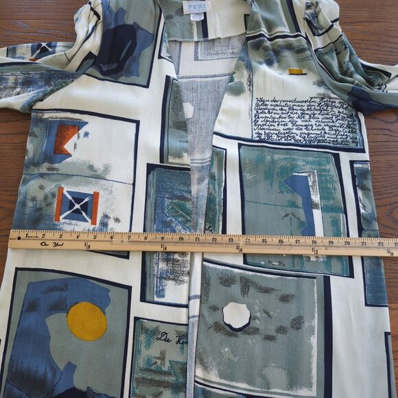 Vintage PERI Petites long sleeve open concept art abstract jacket size 12 petite - Picture 8 of 14